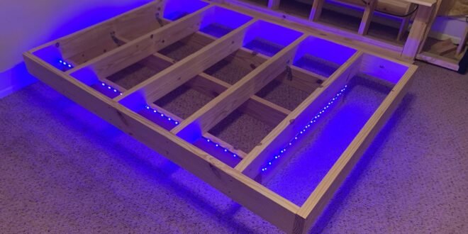 floating bed frame diy