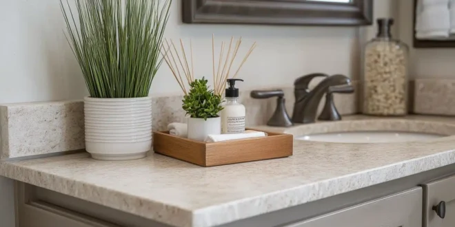 modern bathroom counter decor