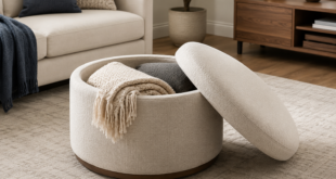 Round Storage Ottoman