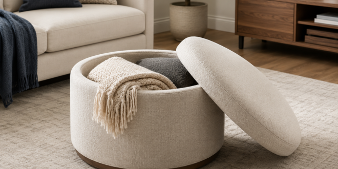 Round Storage Ottoman